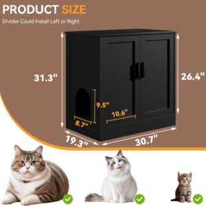 Alternative view of ALISH Cat Litter Box Enclosure Furniture,Extra High Enclosed Hidden Litter Box Farmhouse Indoor Cat House Washroom Black