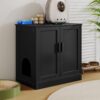 ALISH Cat Litter Box Enclosure Furniture,Extra High Enclosed Hidden Litter Box Farmhouse Indoor Cat House Washroom Black